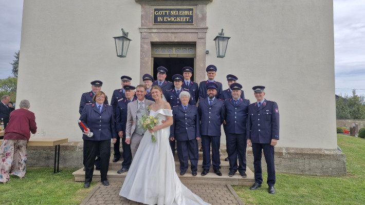 Mit Feuerwehr